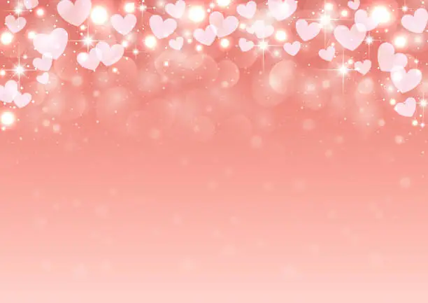 Vector illustration of Valentine's Day, Glittery Heart Frame
