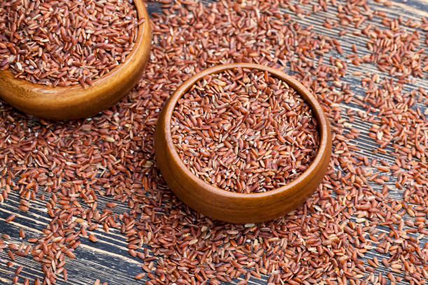 istock raw uncooked red rice, unpeeled 1359299066