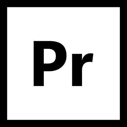 Adobe Premiere Pro icon on white background. Pr symbol. flat style.