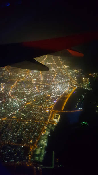 istock View from the airplane window, a modern city. 1359302278