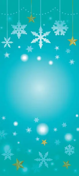 Vector illustration of Background of star and snowy crystal of Christmas.