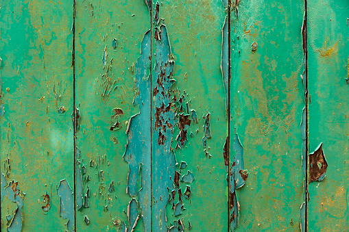 Weathered green door near the Cornish coast for use as a background.