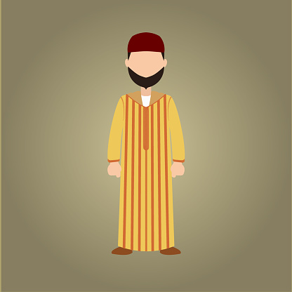 Traditional Yellow Moroccan Striped Djellaba, One of the Most Popular Moroccan Men's Clothes
