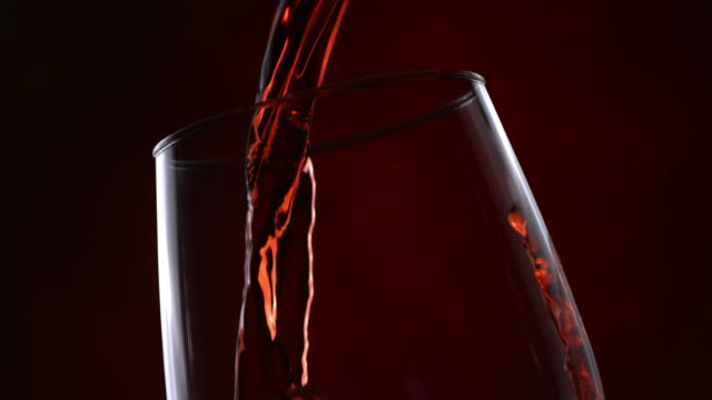 Red wine pour series, slow motion