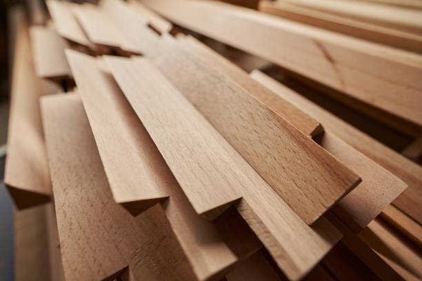 istock Focused photo on wooden planks being at workshop 1359312398