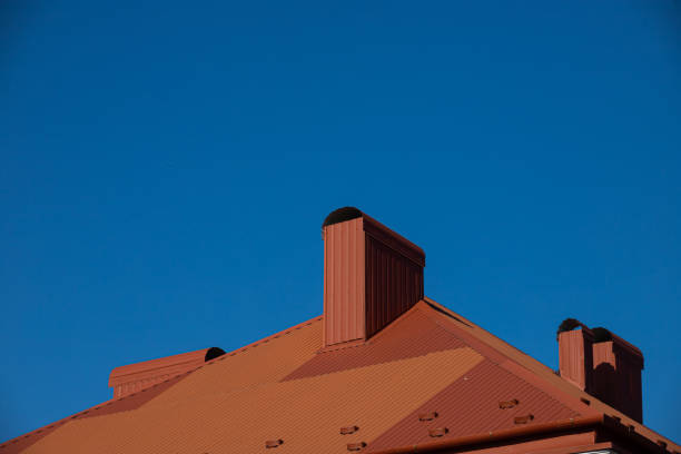 istock Roof metal sheets. Modern types of roofing materials 1359313740