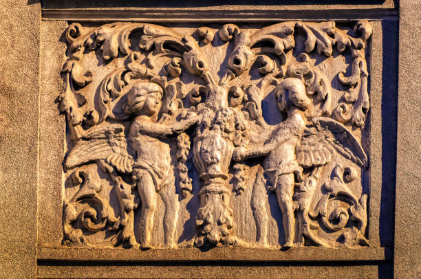 istock Traditional bas relief decoration at urban building. 1359315111