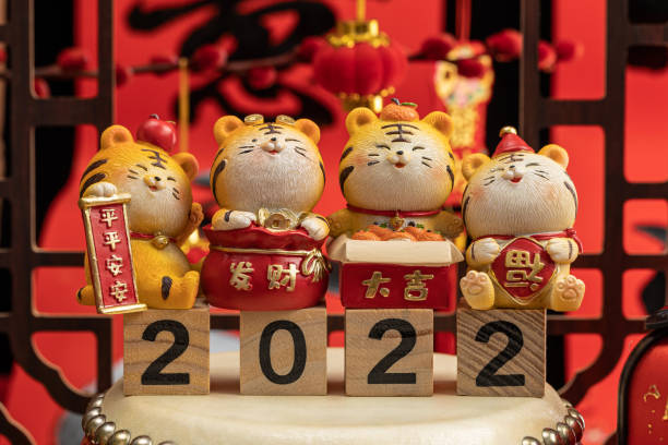 Year of the Tiger Spring Festival material pictures The year 2022 is the Year of the Tiger cat face paint stock pictures, royalty-free photos & images