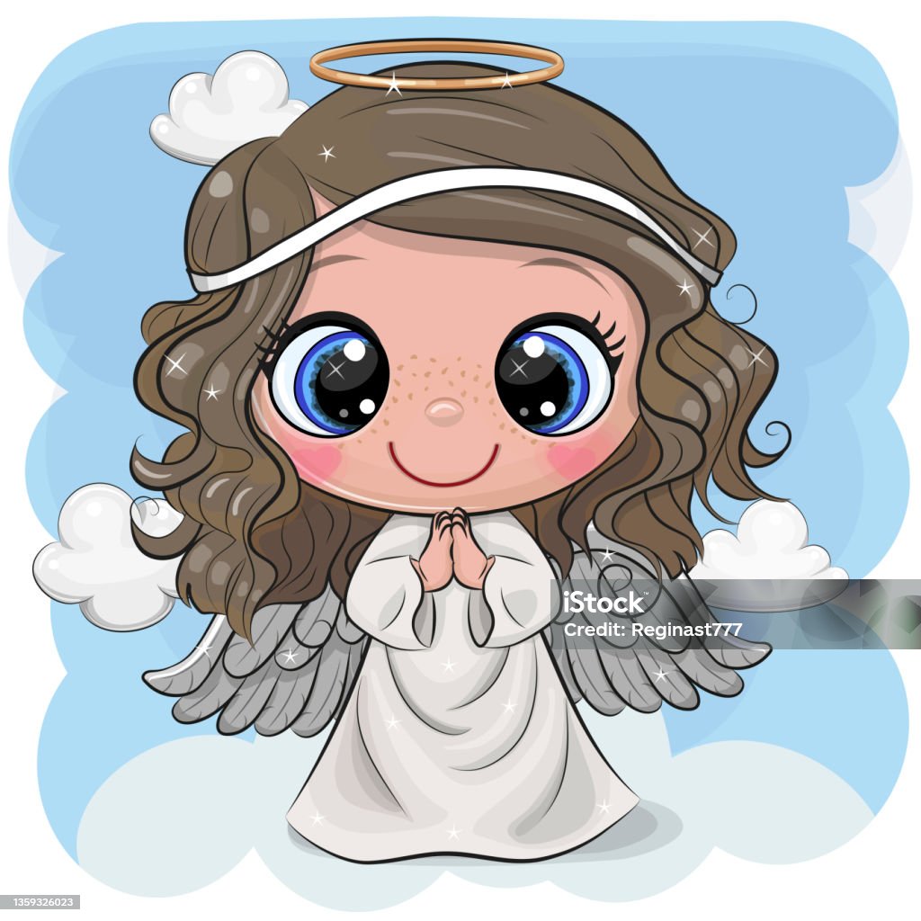 Phim Hoạt Hình Thiên Thần Giáng Sinh Trên Nền Màu Xanh Hình minh ...