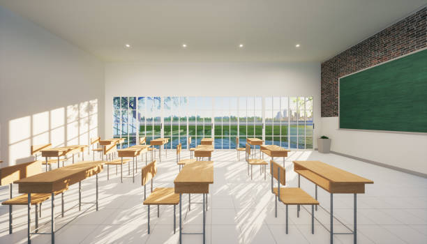istock 3d rendering of classroom for education concept and background. 1359330777