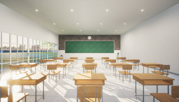 istock 3d rendering of classroom for education concept and background. 1359330793