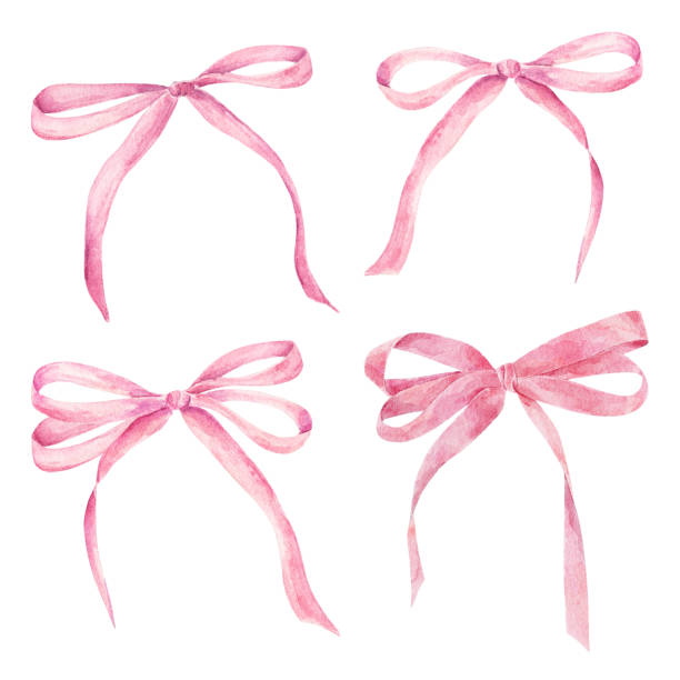 2,300+ Watercolor Pink Bow Stock Illustrations, Royalty-Free