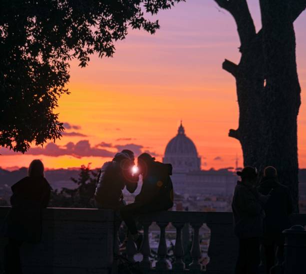 Red sunset over the Vatican, Rome
