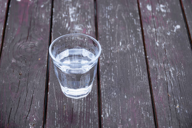 Delicious water placed on a wooden table