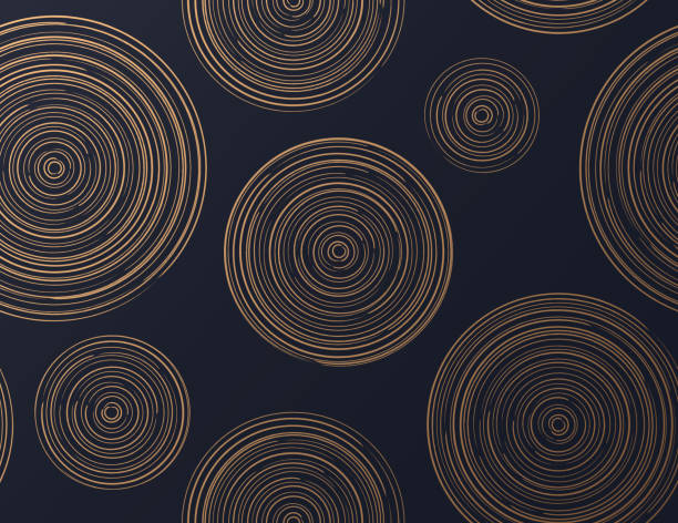 シームレスなゴールデンアブストラクトサークル - backgrounds textured swirly wallpaper pattern点のイラスト素材／クリップアート素材／マンガ素材／アイコン素材