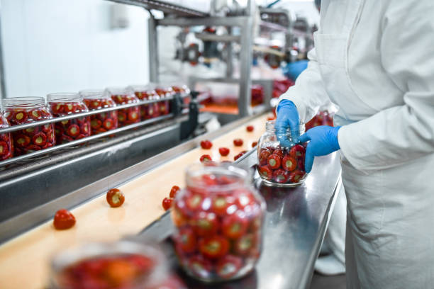 istock Modern Worker Packing And Storing Cherries In Glass Jars As Part Of Processing 1359340495
