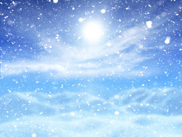 istock 3D Christmas background with snowy landscape 1359341020