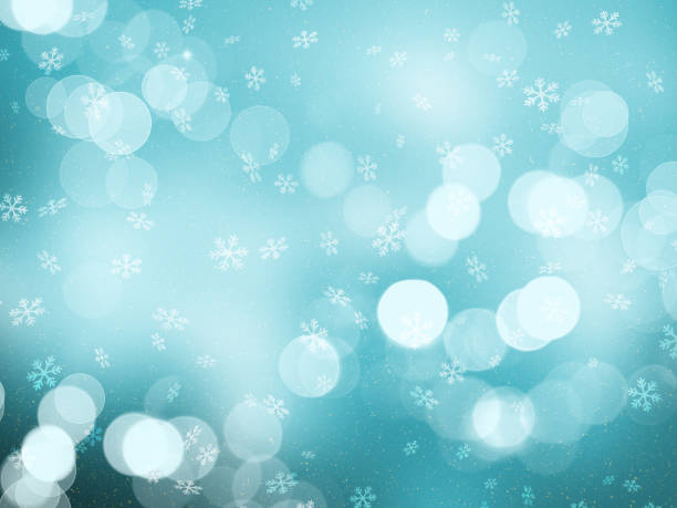 istock Christmas background with snowflakes and bokeh lights 1359341060
