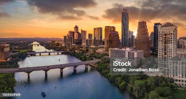 Downtown Austin Texas With Capital And Riverfront Stock Photo - Download Image Now - Austin - Texas, Texas, Dallas - Texas