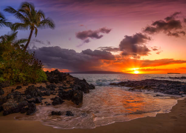 istock Beautiful Sunset on a Hawaiin beach 1359349140
