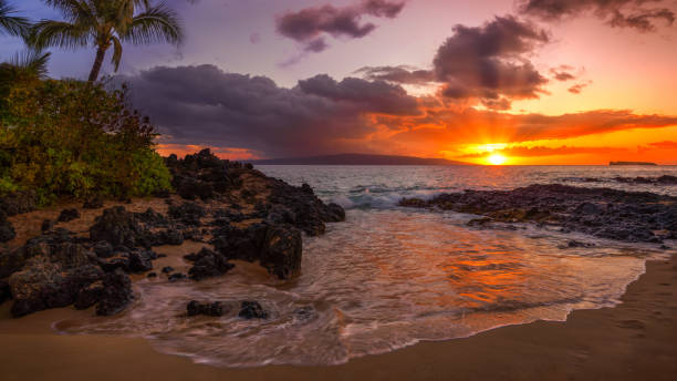 istock Beautiful Sunset on a Hawaiin beach 1359349142