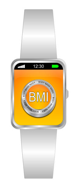 istock Smartwatch with BMI - Body Mass Index Button - 3D illustration 1359357240