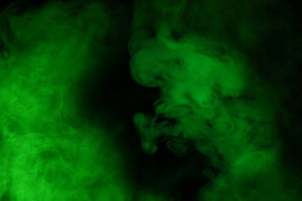 istock Green steam on a black background. 1359357950