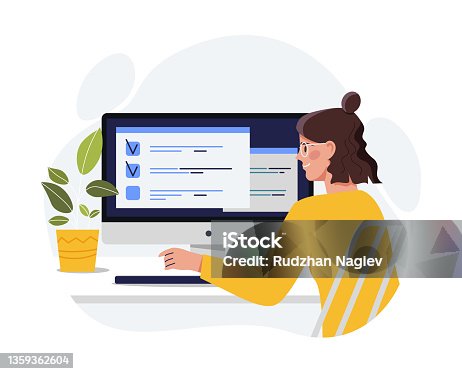 istock Woman filling form 1359362604