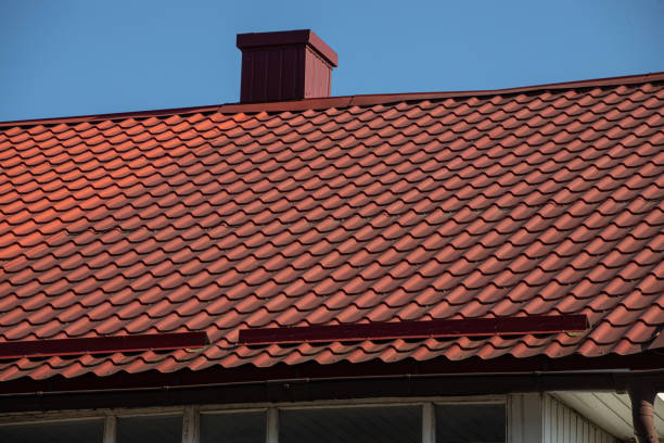 istock Roof metal sheets. Modern types of roofing materials 1359364404