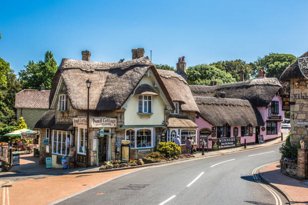 shanklin is a traditional seaside town located on the south-east coast of the isle of wight. young or old shanklin has plenty to offer, with long sandy beaches.shanklin isle of wight - southeast england imagens e fotografias de stock