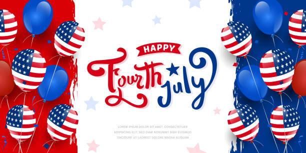 illustrazioni stock, clip art, cartoni animati e icone di tendenza di 4 luglio 78 - american flag fourth of july watercolor painting painted image