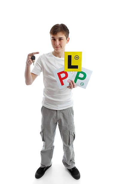 istock teenager holding car key and learner licence plates 135937352