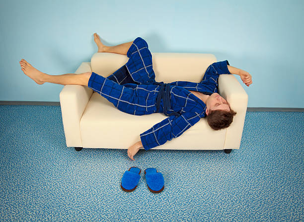 istock Tired manual worker is resting at home 135937571