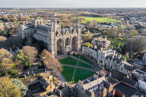 Drone view of on the England village of Olney