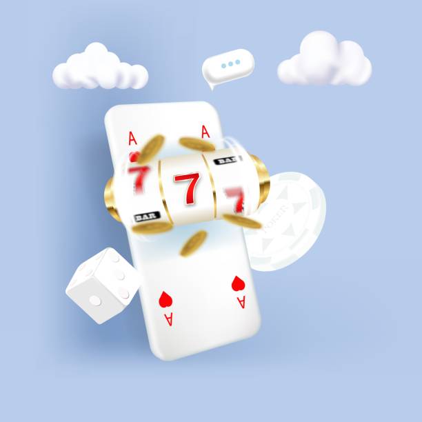 istock Online mobile casino background. Casino online concept. Smart phone with chips and cards. 1359376877