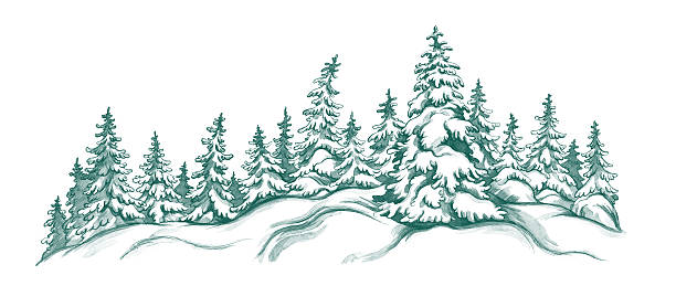 ilustrações de stock, clip art, desenhos animados e ícones de paisagem de inverno - mountain mountain range snow cloudscape