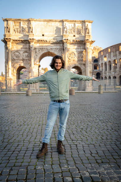 istock Yong man travelling to Rome. 1359378290