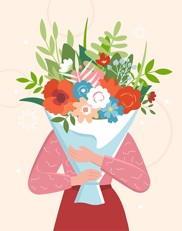 Person with flowers