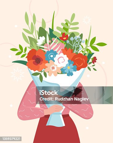 istock Person with flowers 1359379221