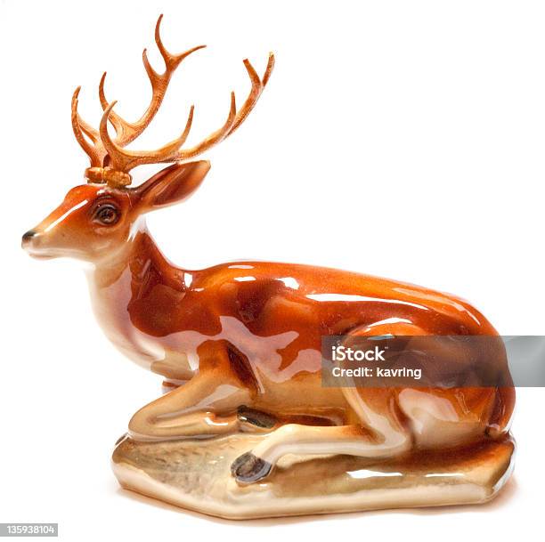 Statuette Of A Red Deer Stock Photo - Download Image Now - Deer, Porcelain, Figurine