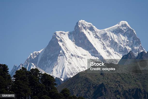 Himalayan Peaks Masa Gang Massif In Bhutan Stock Photo - Download Image Now - Himalayas, Asia, Bhutan