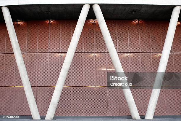 Concrete Support Columns Parking Garage Facade Stock Photo - Download Image Now - Architectural Column, Architectural Feature, Architecture