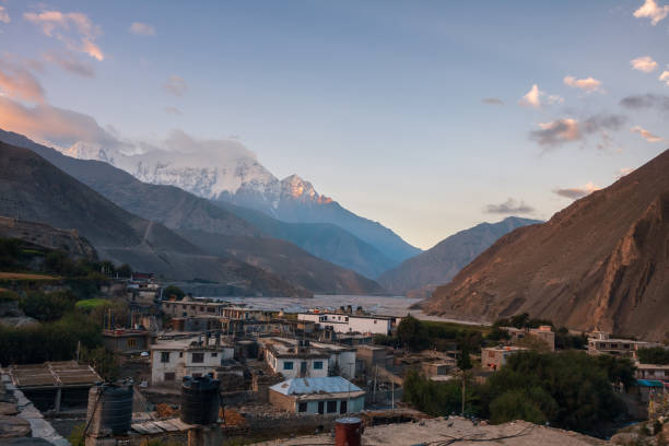 Nepalese village of Kagbeni stock photo