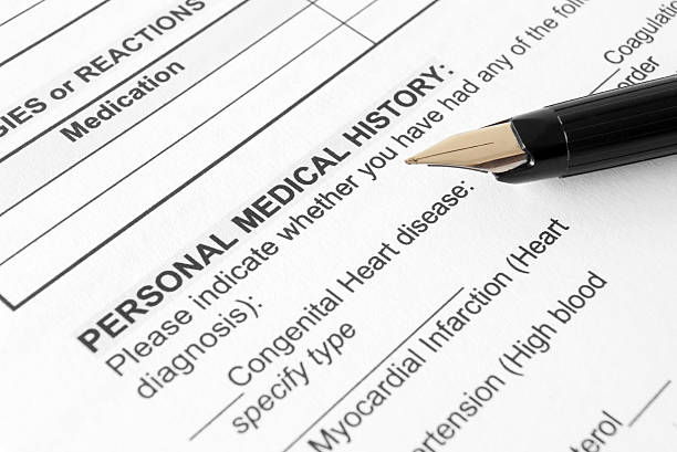 Personal Medical History form stock photo