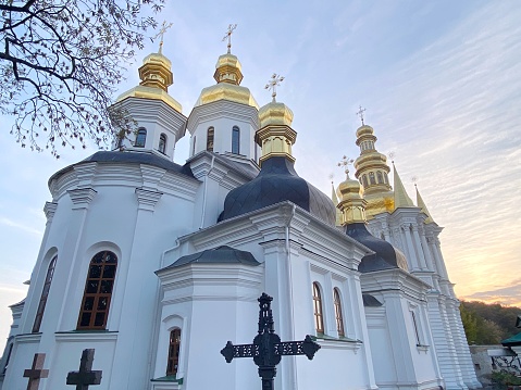 The Church of the Nativity of the Blessed Virgin Mary is an architectural monument of the 17th century in the Cossack Baroque style. It is located on the territory of the Kiev-Pechersk Lavra near the Far Caves.