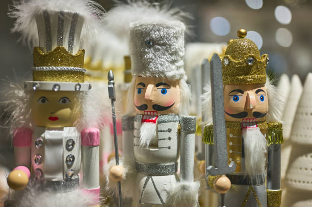 detail of wooden christmas nutcracker toys