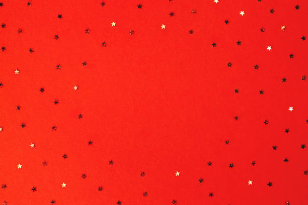 istock Red stars and background with a round frame in the center 1359388937