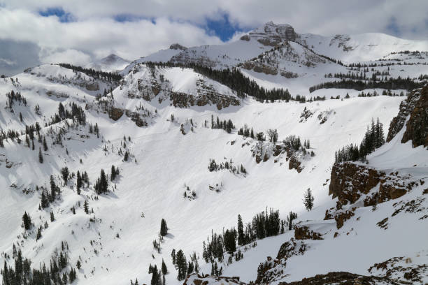 istock Alpine skiing at Jackson Hole ski resort, Wyoming 1359391893