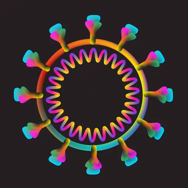 Vector illustration of New Variant of Covid-19, Coronavirus Structure, Omicron