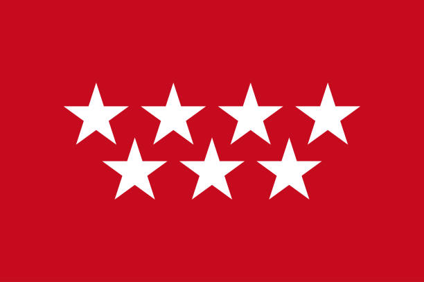 Flag of Community of Madrid is one of the seventeen autonomous communities of Spain. Flag of Community of Madrid is one of the seventeen autonomous communities of Spain. Its capital and largest municipality is Madrid. Vector illustration the flag of the madrid spain stock illustrations